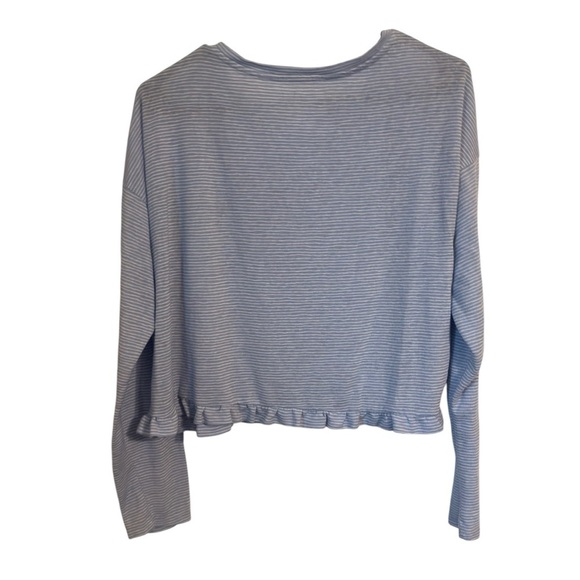 🌹Loft Striped Ruffle Cropped Tee - Picture 4 of 6